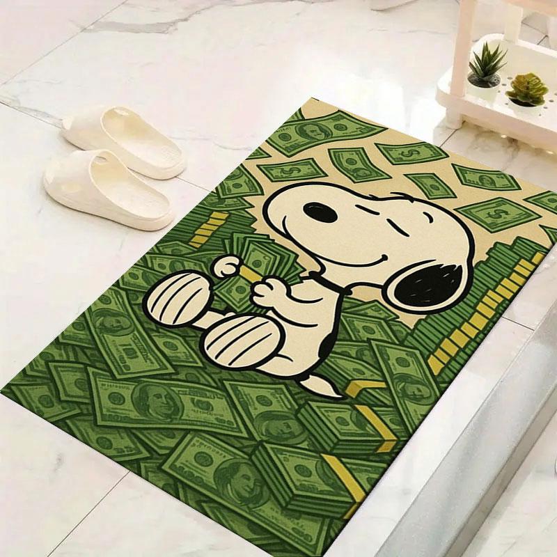 Cute Snoopy Cartoon Print Welcome Mat, Non-slip Decorative Home Rug, Suitable for Use In the Bedroom, Bedside, or Doorway.