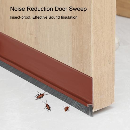 2Pcs Door Sweep for Bottom of Door Integrated Door Sweep Brush Design
