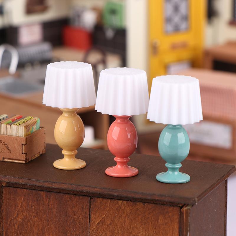 1:12 Dollhouse Miniature Desk Lamp Study Model Dollhouse Furniture Decoration Micro Scene Light Ornament Pretend Play Toys