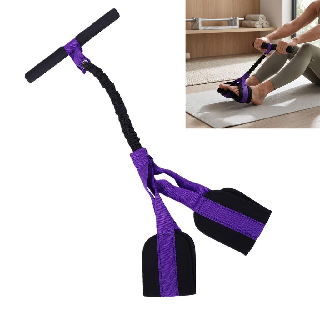 Pedal Resistance Band with Handle Non Slip Foam Grip Strength Training Portable Abdominal Workout Band
