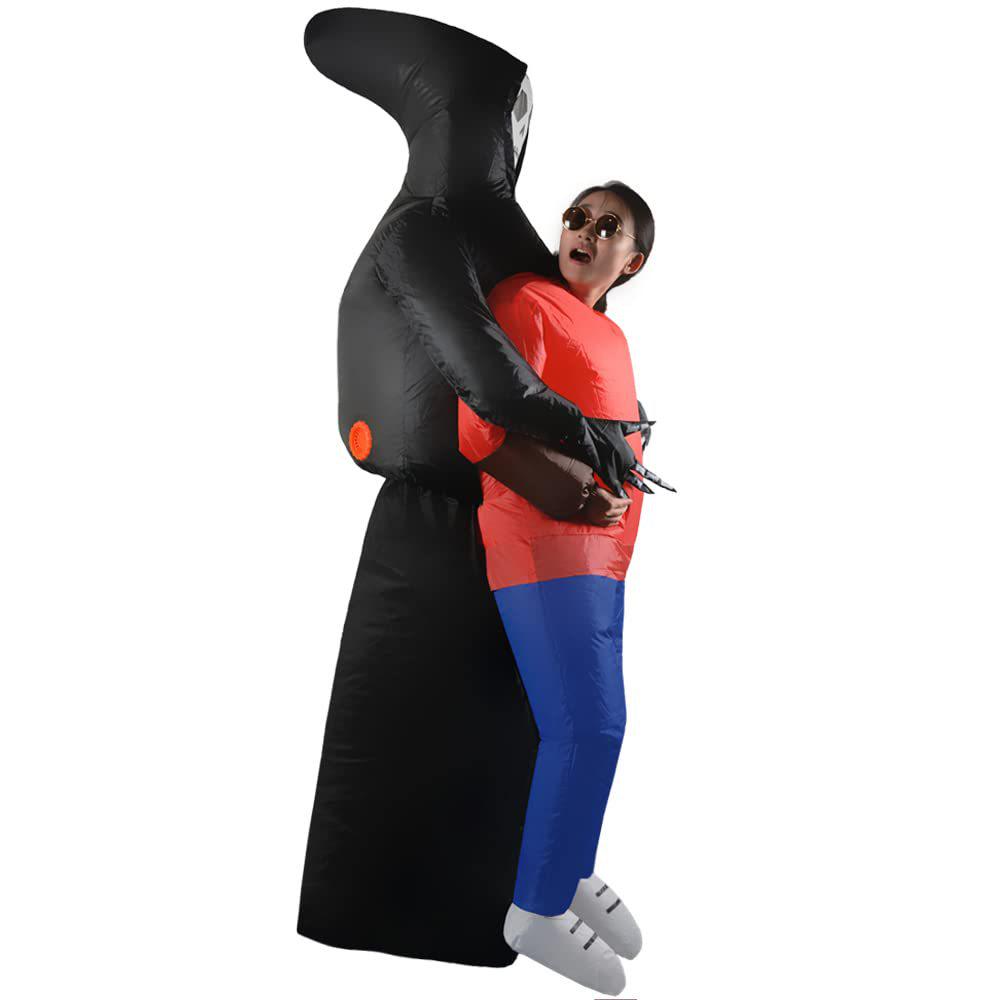 Costume gonfiabile da fantasma nero per Halloween - Tuta per feste cosplay e giochi di ruolo