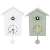 Bird House Wall Clock Bird Voice Call Nordic  Bird House Pendulum Wall Hanging Clock for Office