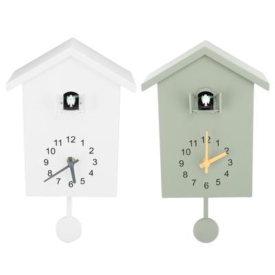 Bird House Wall Clock Bird Voice Call Nordic  Bird House Pendulum Wall Hanging Clock for Office