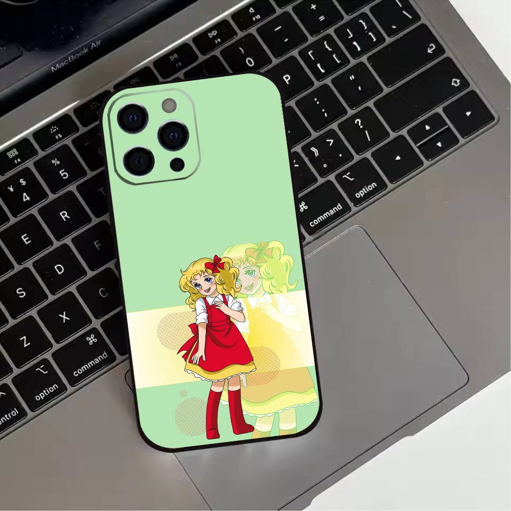 

Anime Candy Candy Phone Case For iPhone 17,16,15,14,13,12,11 Plus,Pro Max,XS,Soft Silicone Black Cover iPhone14Pro