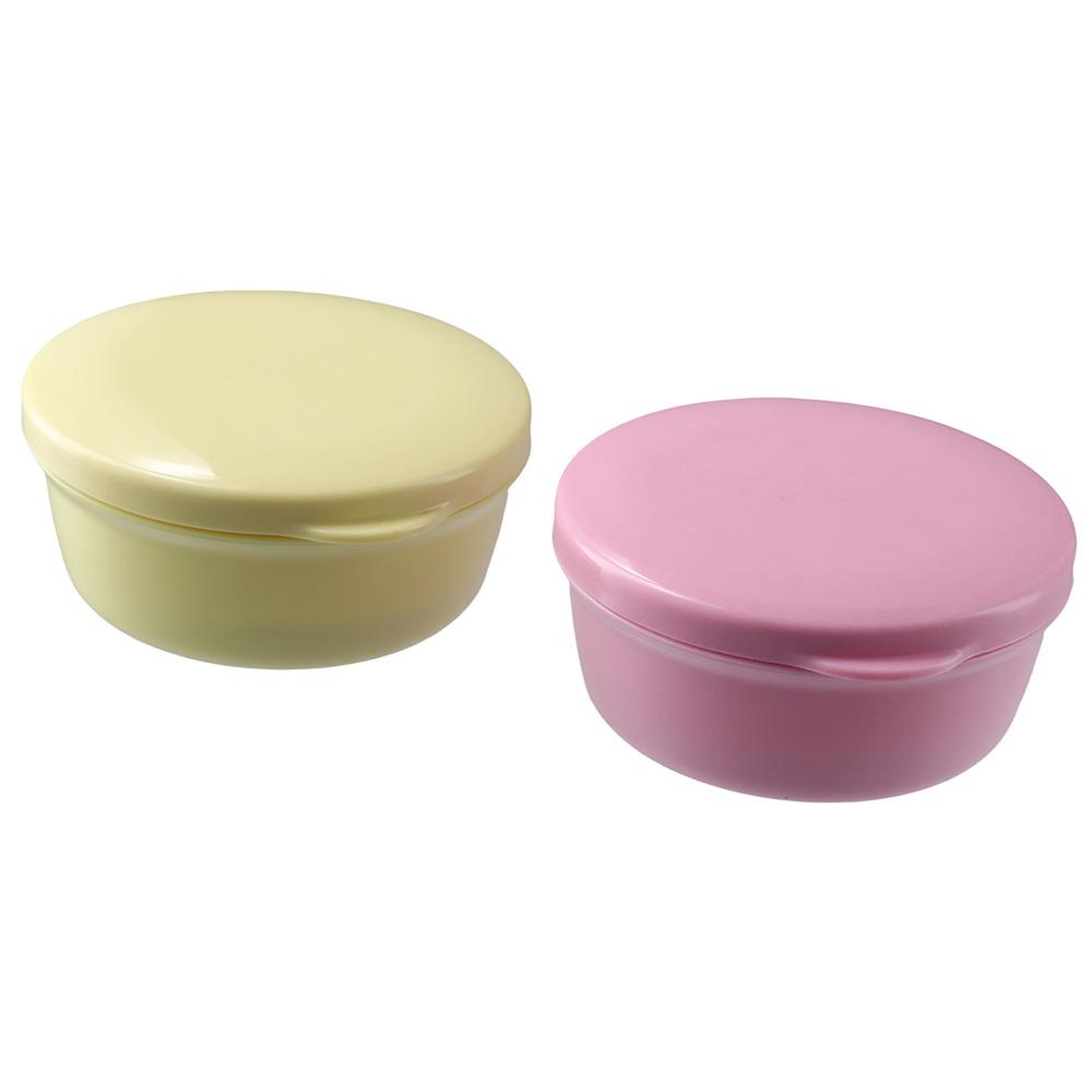 2 pcs Blue and White, Soap Holder Green and Black Round Draining Soap Dish Business Trip