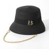Hot Selling Chain Straw Hat High Quality Webbing Letter Design Top Hat Outdoor Shade Concave Top Beach Cap