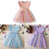 Girl Summer Princess Dress With Glitter Tulle Fabric For Toddler Birthday Party