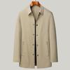 Spring and Autumn New Men's Windbreaker Mid-Length No-Iron Windbreaker Trendy Handsome Men's Lapel Youth Jacket