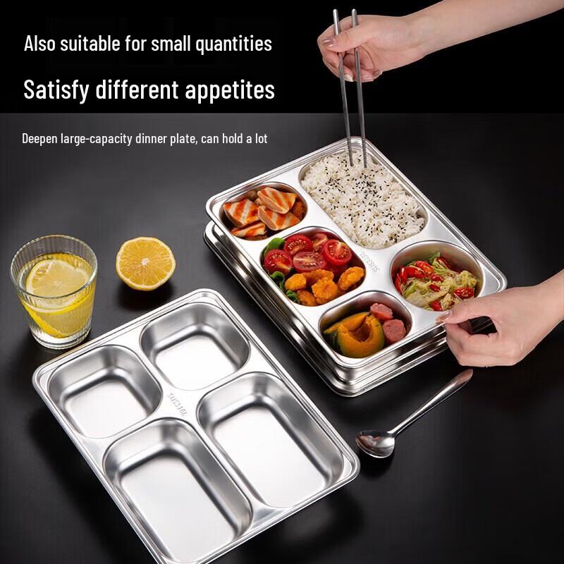 304 Stainless Steel 5-Compartment Meal Tray