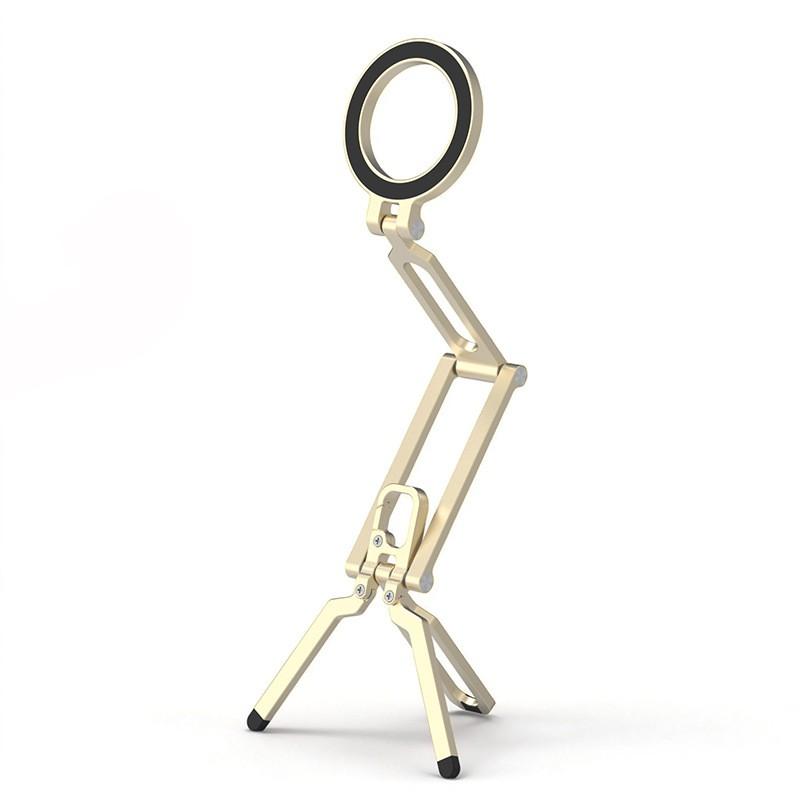 Magnetic Phone Stand Desk Selfie Tripod Foldable Metal Holder Car Home Office Bathroom Portable Mount