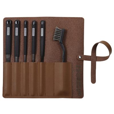 Set di lime Engineer Jet Black da 5 pezzi con custodia in pelle esclusiva TFS-30