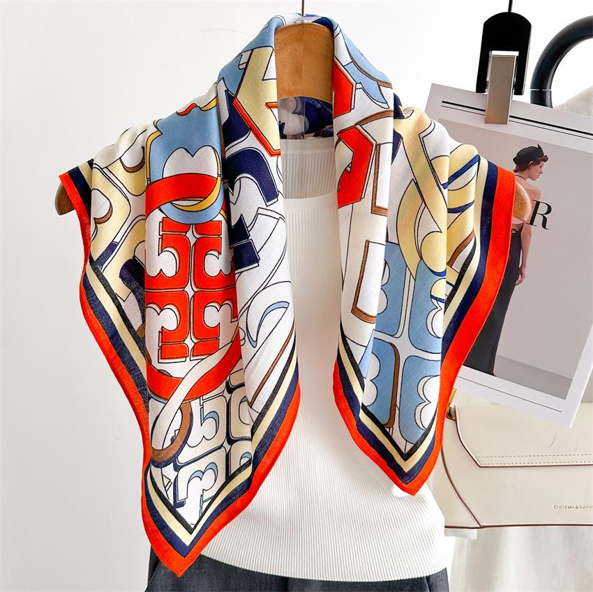 Dünnes Luxusdesign 65*65cm Modeschal Kopftücher Damen Vintage Haarschal Hijab Foulard Bandana Kopftuch Halstuch Schleife