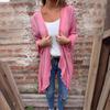 Spring Summer Women's Long Solid Colour Casual Long Sleeve Cardigan