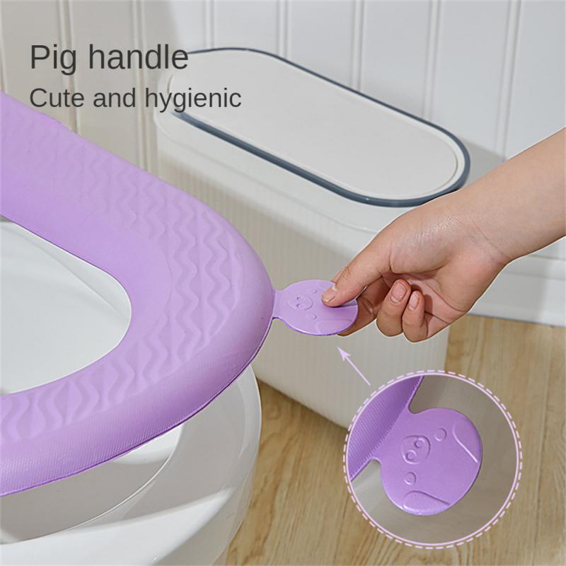 Su Geçirmez Tuvalet Oturağı Minderi Banyo Aksesuarları Silikon Dört Mevsim Ev Yıkanabilir Macun Köpük Tuvalet Örtüsü