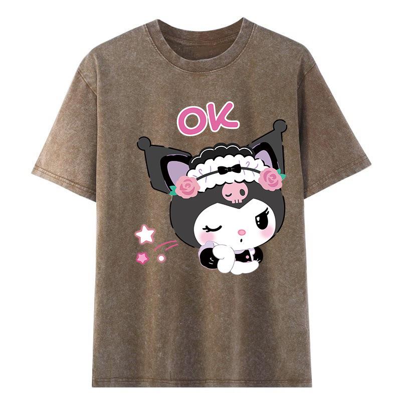 Women s Retro Washed Black Cotton T-Shirt - Distressed Letter Print, Short Sleeve, Loose Fit, Casual Summer Top XXL