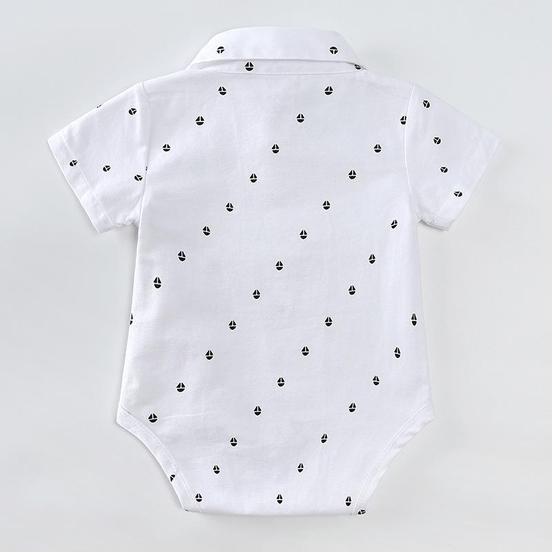 Summer Boys' Baby Gentleman Dress Printed Crawler Clothing Baby Triangle Ha Clothing