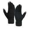 1 Pair Women Men Autumn Winter Knitting Gloves Solid Color Thickened Ribbed Cuffs Ridding Gloves Touch Screen Windproof Gloves