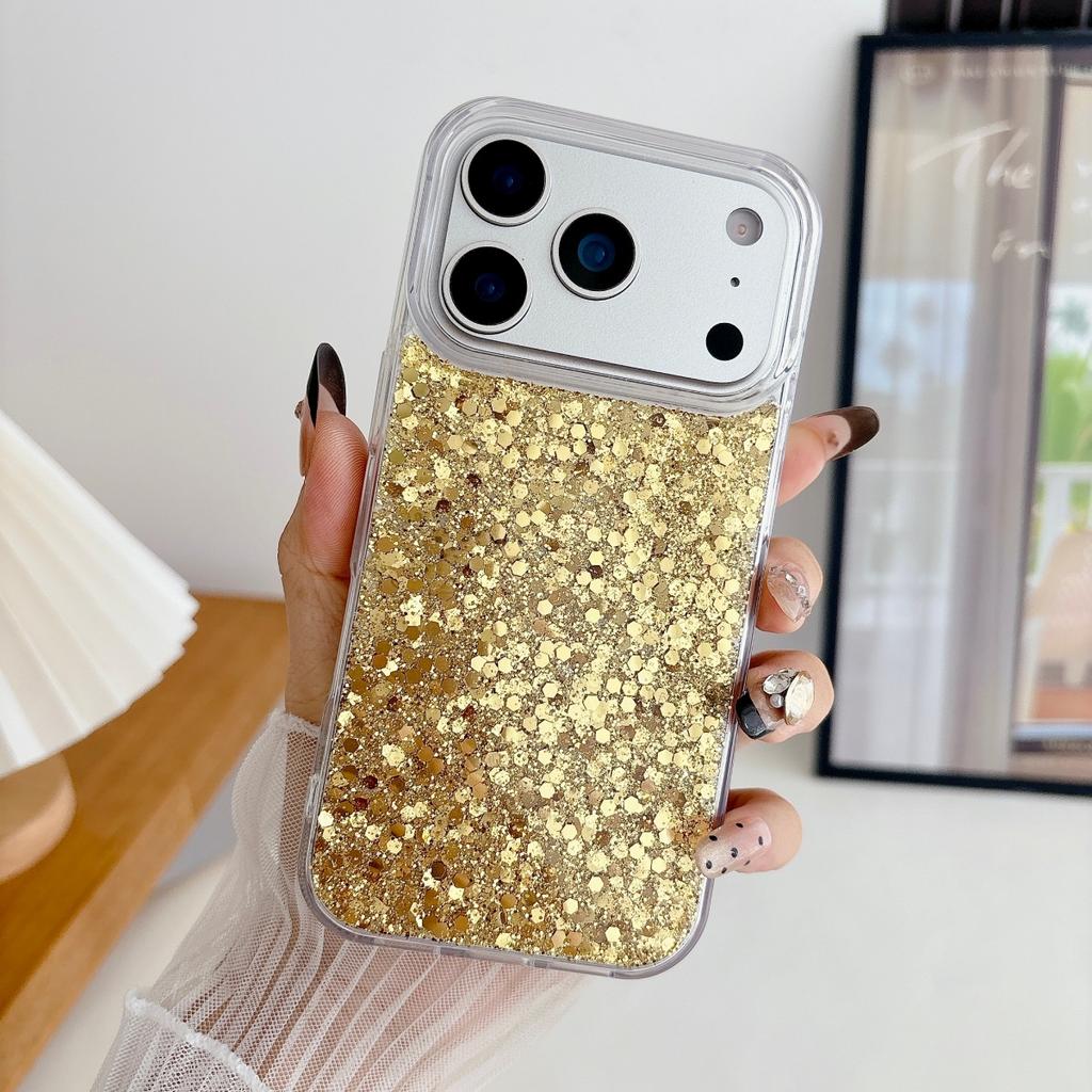 Luxury Bling Glitter Sequins Phone Cases For iPhone 17 Air 16 15 14 13 12 11 Pro Max Plus Soft Silicone Shiny Drop Glue Cover