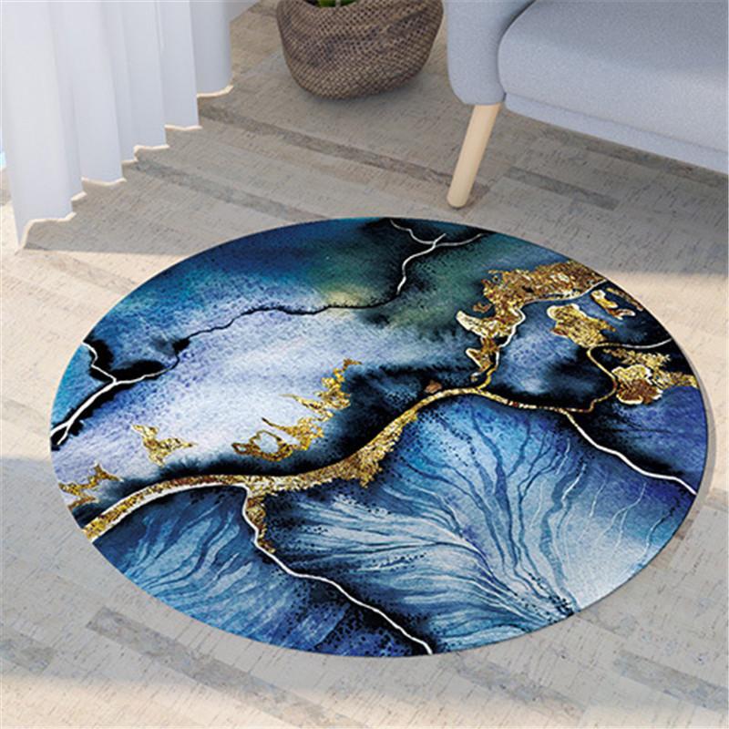 Nordic Flora and Fauna Geometric Printing Pattern Circular Carpet Home Living Room Sofa Bedroom Floor Decoration Carpet