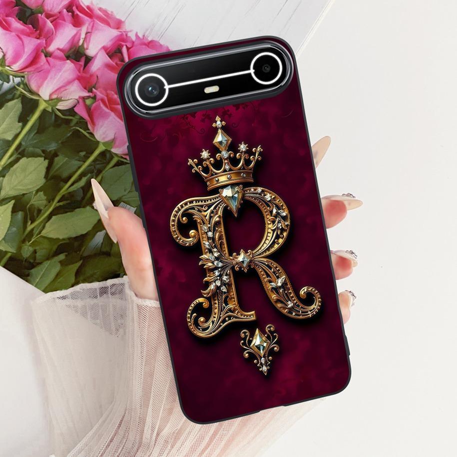 For Tecno Pova Slim Case Luxury Crown Letters Funda Soft Silicone Phone Cover For Tecno Pova Slim 5G Coque KM9 Shockproof Bumper