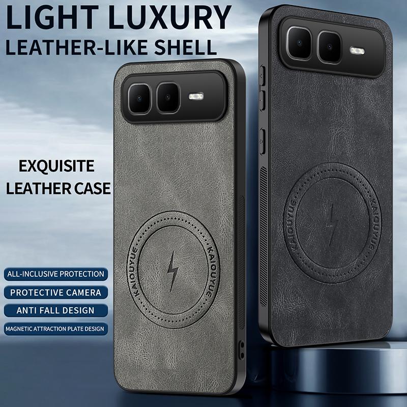 For Infinix Smart 10 Plus/Infinix Smart 10 Case Simple Stylish Magnetic Suction Luxury PU Leather Skin-friendly Anti-drop Cover