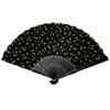 Folding Cherry Blossom Black with Gold Cherry Business Folding Fan [Hanakanzashi] Fan, Gold-Embossed Pattern, Men's & Women's, 100% Cotton, Approx.