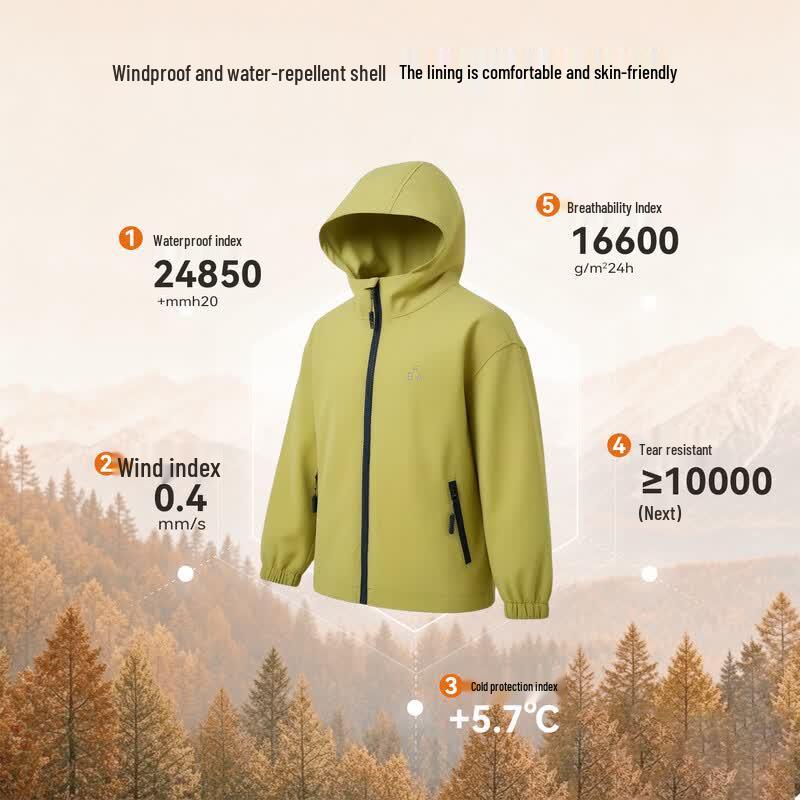 Boys' Casual Hooded Windproof Jacket