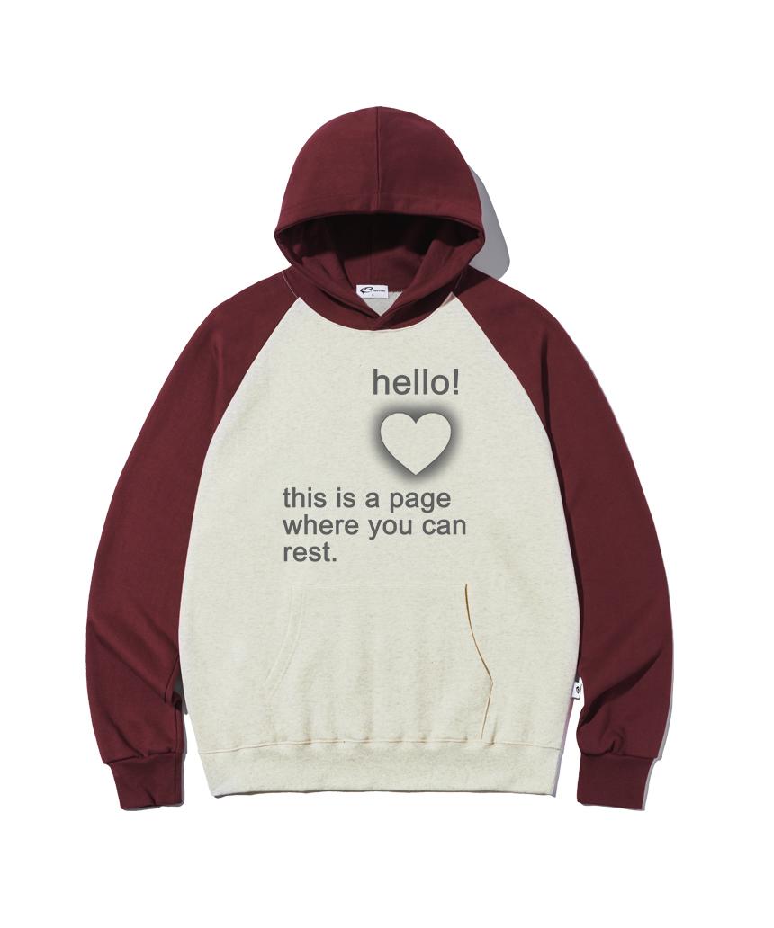 Page Cc You Can Rest Print Raglan Color Block Hoodie Oatmeal M