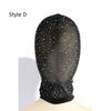 Women Sexy Black Lace Full Face Mask, Stretch Mesh Hood with Eye and Mouth Openings for Halloween Cosplay Party