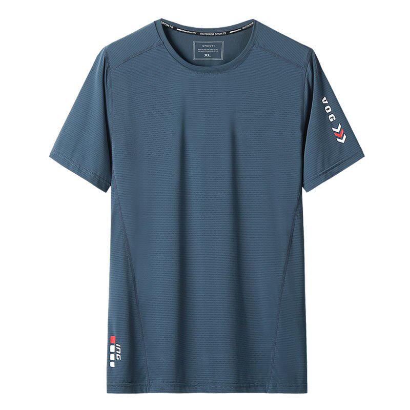 New Ice Silk T-shirt Men's Round Neck Loose Summer Casual Sport Travel Solid Color Plus Size L-9XL