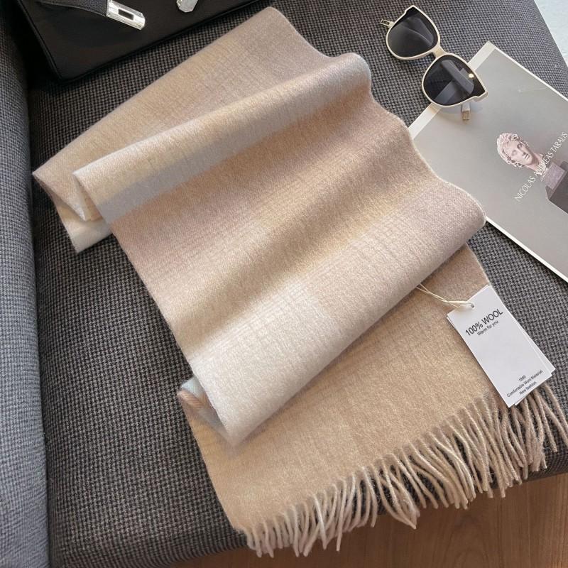 100% Wool Knitted Scarf Unisex Winter Warm Accessory Classic Plaid Long Neck Wrap Men Women