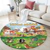 Custom Name,The Little Mole pattern round rug,Carpet Rug for Living Room Bedroom Playroom ,Non-slip Floor Mat,Holiday Gifts and Birthday Gifts.