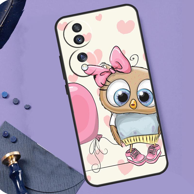 Cute Cartoon Owl Case For Honor X8b X9b X9a X8a X7a X6a X7 X8 X9 Cover For Honor Magic 6 5 Pro 50 70 90 Lite