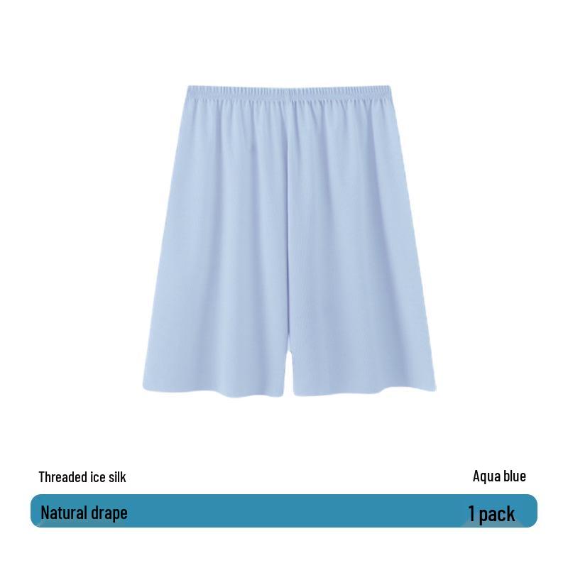 Men's Summer Ice Silk Pajama Pants, Plus Size, Lightweight, Loose-Fit, Five-Point Shorts