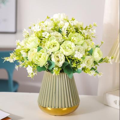 Peonia Simulata 5 Forcelle Decorativa Texture Chiara Accattivante Matrimonio Mano Bouquet Peonia Finta Decorazione Casa