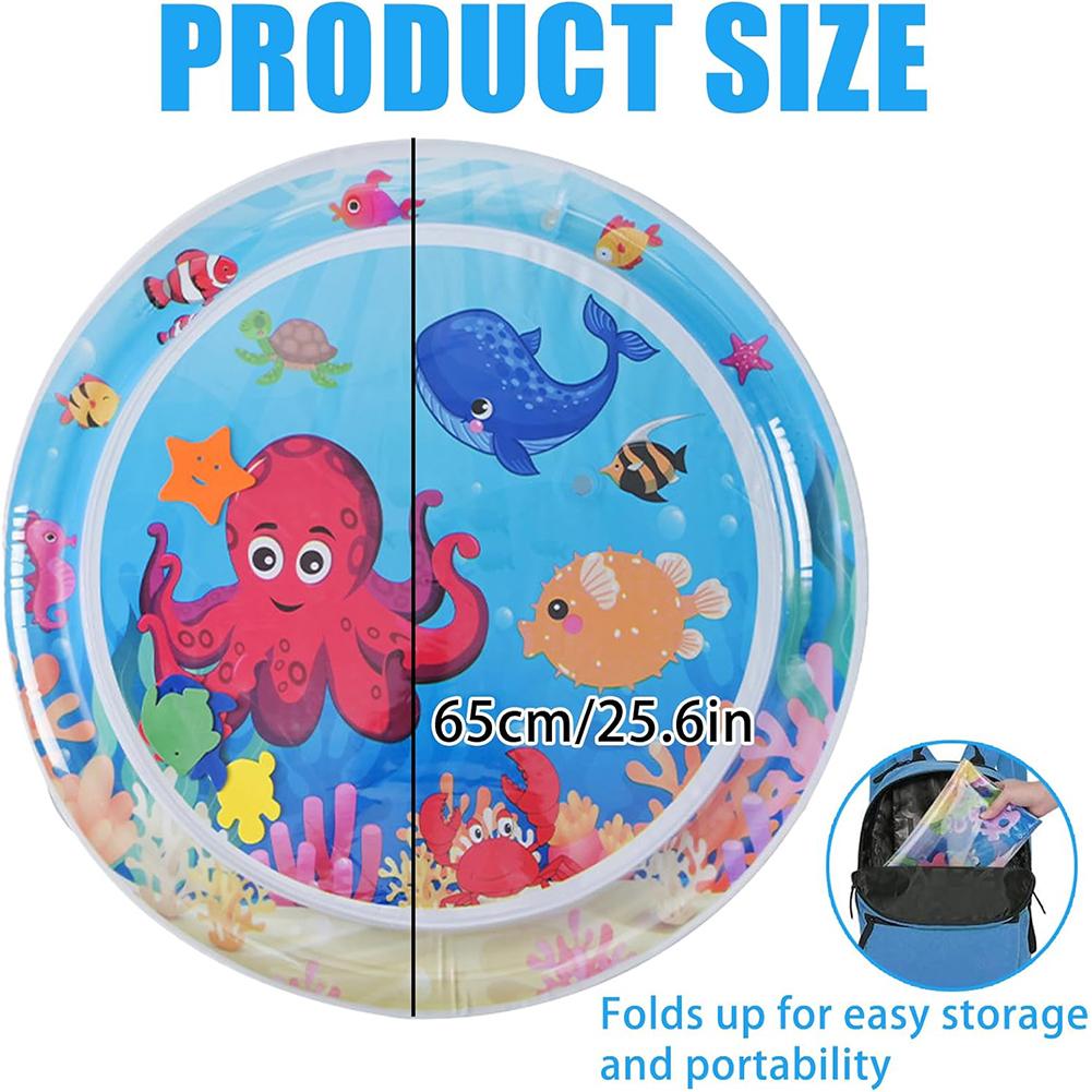 Interactive Sensory Play Mat with Air Pump Summer Cooling Pad Cat Water Bed Playmat for Indoor Cats