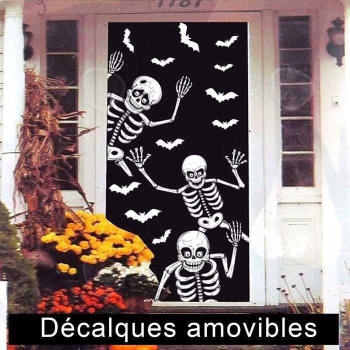 Autocollants de fenêtre - AIMOONSA - Lot de 4 motifs Halloween - PVC - 29x37 cm - Amovible et réutilisable