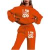 Trend Plus Size Fleece Sweater Sweatpants Set New Hooded Drawstring Printed Alphabet Sweater