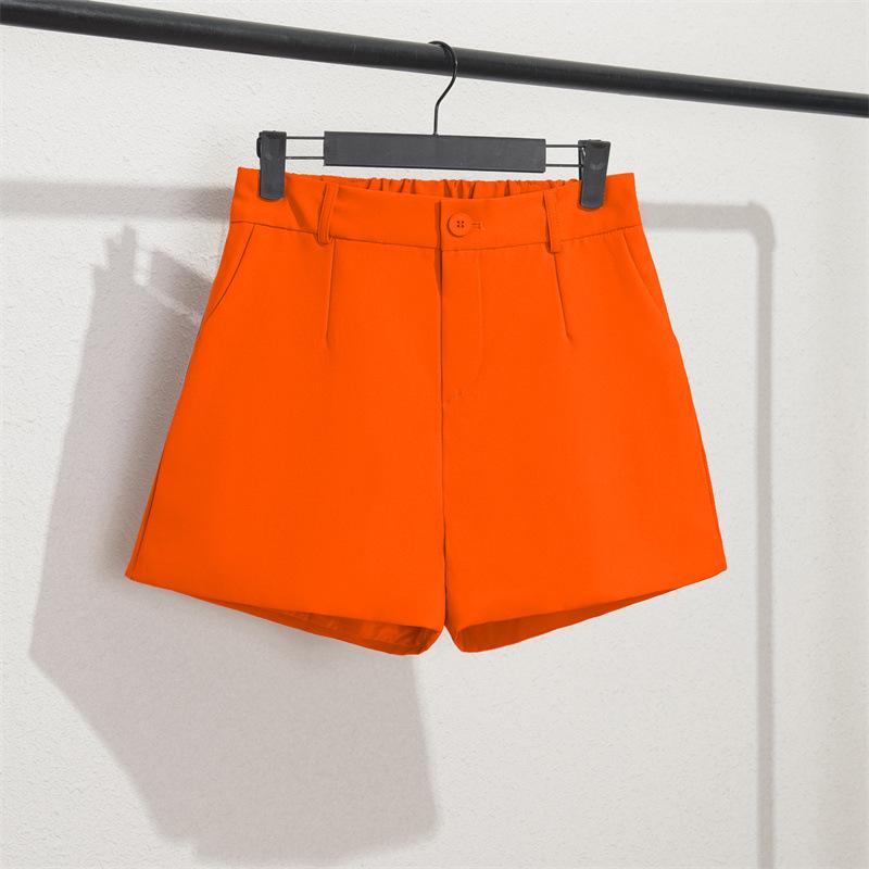 Women's High-Waisted Black A-Line Wide-Leg Slimming Shorts - Spring 2022 Korean Style