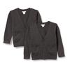 Amazon Essentials 2-Pack Knit Cardigans, Cotton, Toddler/Kids, Heather Charcoal, Size 95