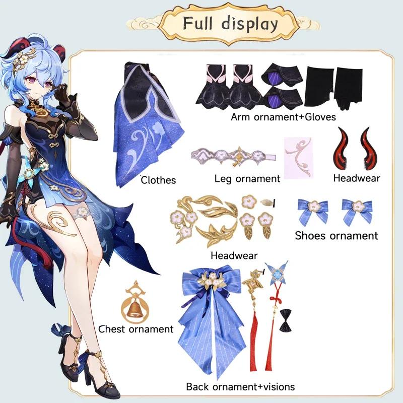 

Twilight Blossom Ganyu Cosplay Costume Genshin Impact Adult Uniform Wig Anime Halloween Costumes Women Game Character Outfit XS（old）&Genshin Impact