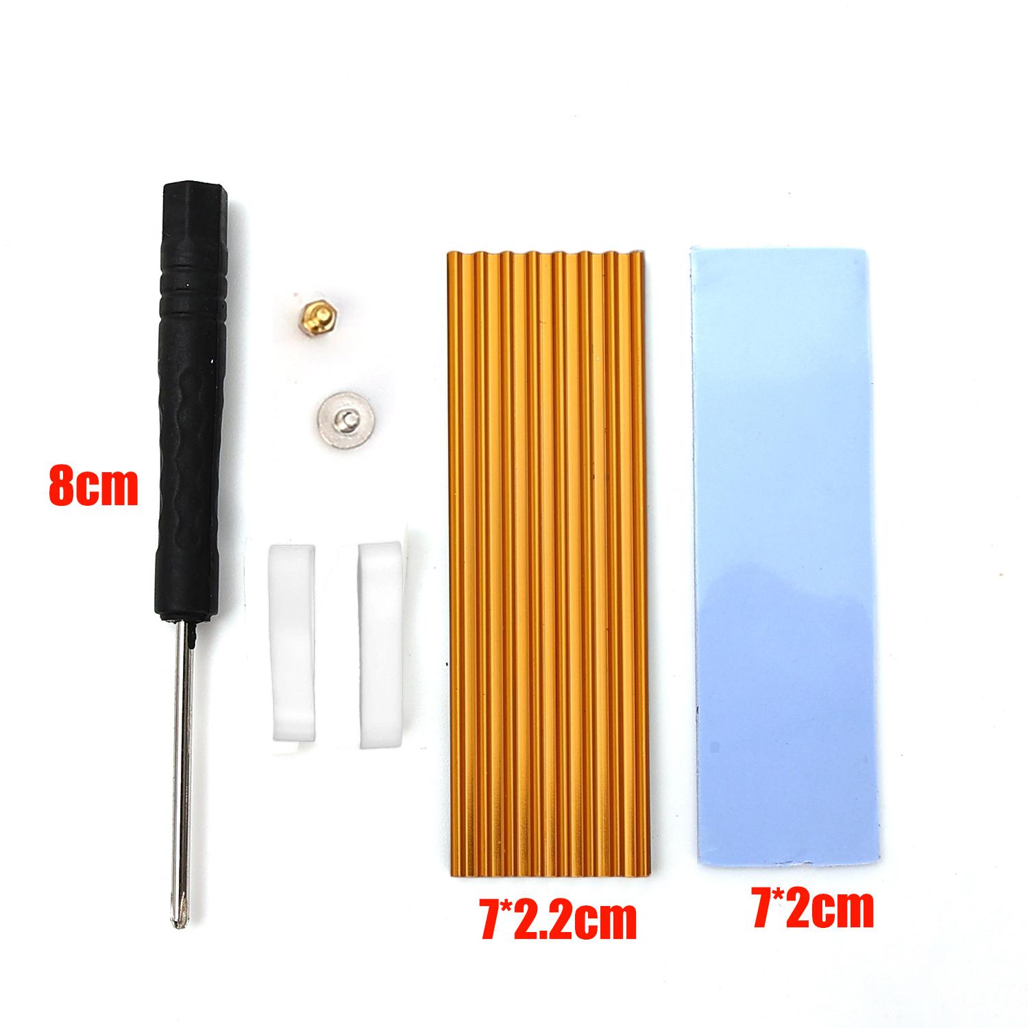 

1-5Pack Aluminum Alloy Radiator with Thermal Pad M.2 2280 SSD Heatsink Kit for PC Computer Solid State Hard Drive Cooling Tool 1 Set золотий