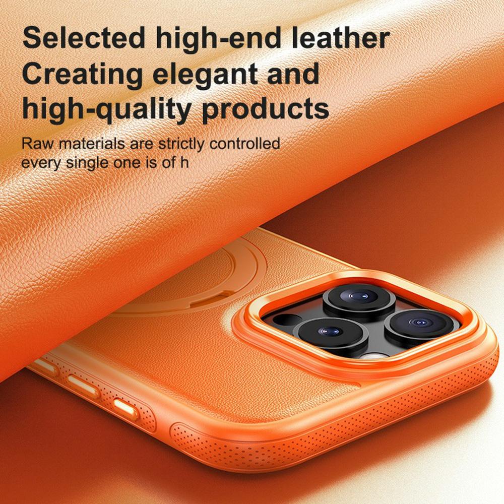 For iPhone 16 Pro Max Case Compatible with MagSafe Rotating Kickstand Litchi Texture PC TPU Phone Cover