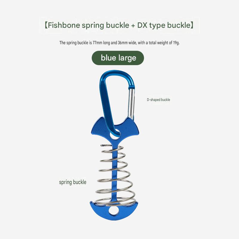 Anchor Type Fishbone Spring Fixed Tent Pegs Aluminum Alloy 4mm Thick for Outdoor Camping Deck Plank Road Windproof Rope