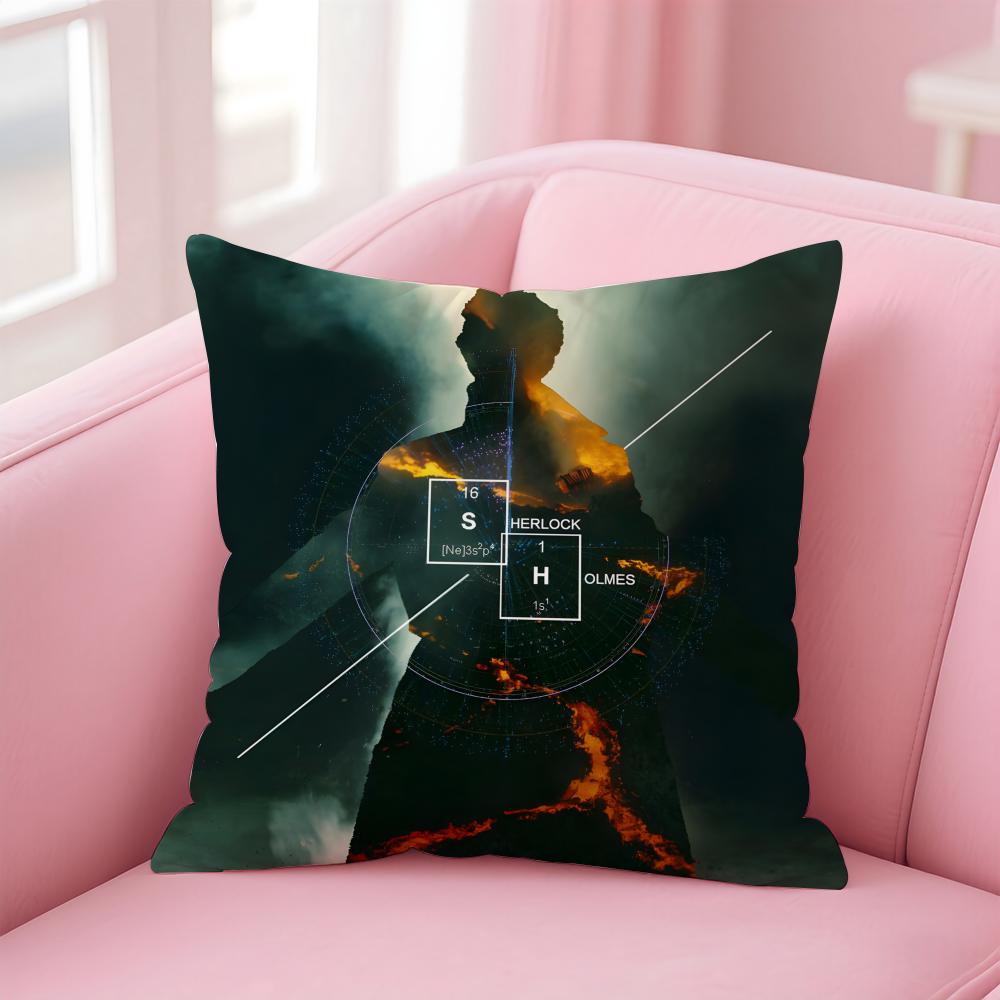 Tv Suspenseful SSherlock HHolmes Cushion Cover Pillow Case Soft Skin Friendly Fabric Comfort Concealed Zipper