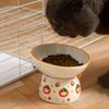 Multi-use Ceramic Cat Bowl Cute Anti Tipping Pet High Foot Bowl Slanted Mouth Non-slip Pet Drinking Feeder Kitten Puppy