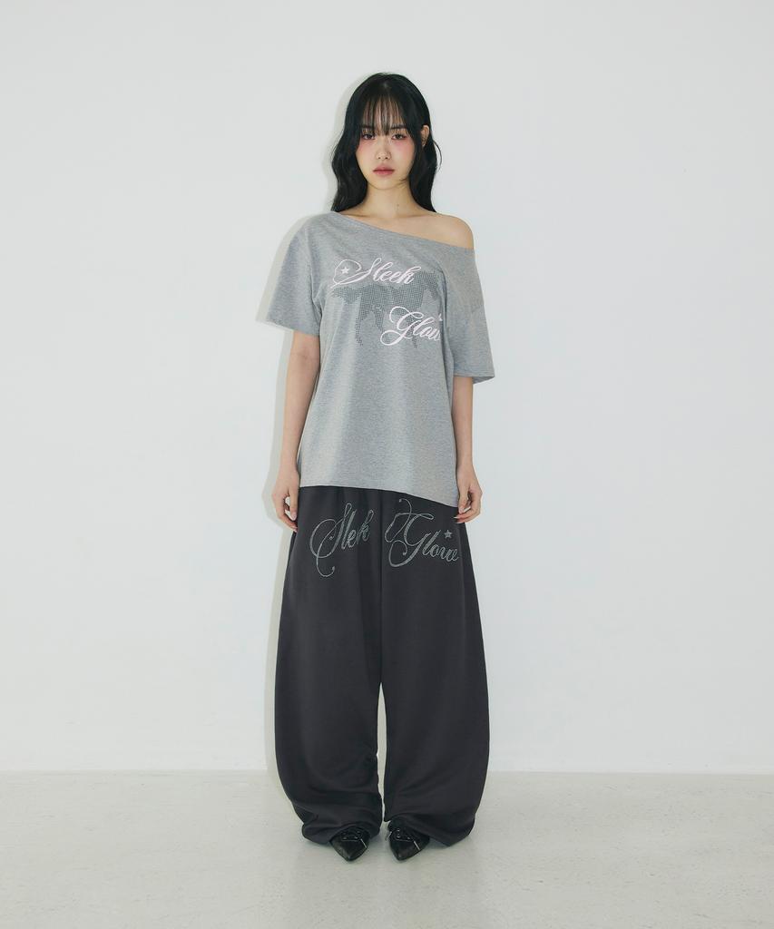 Seulliggeullou Hotfix Oversized Sweatpants [Charcoal]