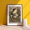 Vintage Animals Posters Banjo Frog Cartoon Canvas Painting and Prints Funny Nursery Wall Art Picture for Living Room Home Decor