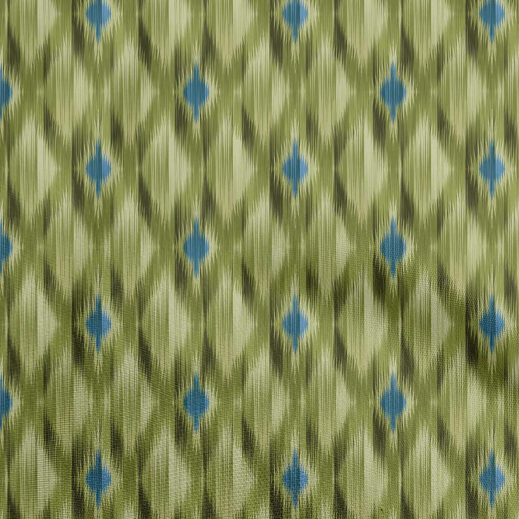 oneOone Cotton Flex Light Green Fabric Ikat Sewing Craft Projects Fabric Prints By Yard 40 Inch
