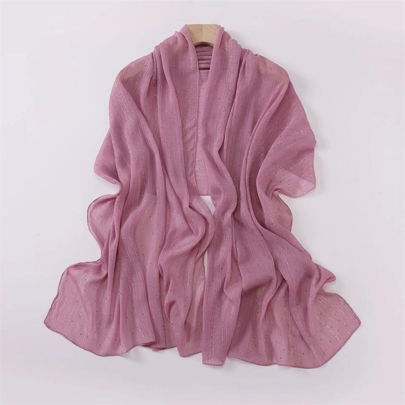 Plain Wrinkle Rhinestone Shiny Dot Shimmer Shawls Scarf High Quality Wrap Beach Pashmina Stole Bufandas Muslim Hijab 180*70Cm